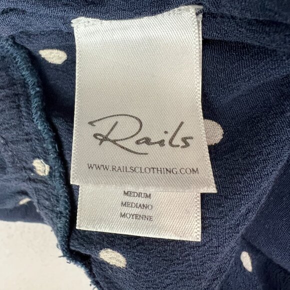 Rails Navy Blue White Polka Dot Romper Size M - Picture 8 of 11
